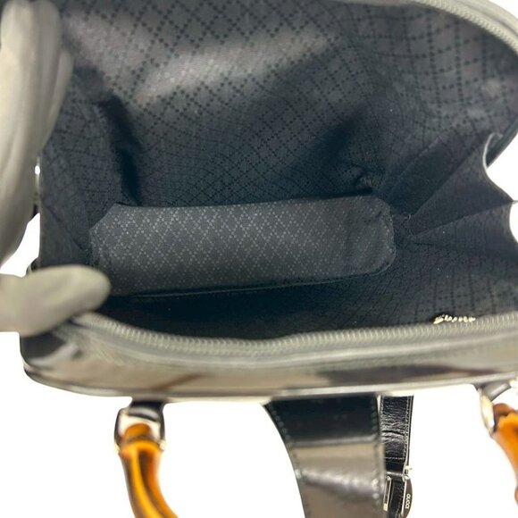 Gucci Vintage Bamboo Nylon Patent Backpack main image 9
